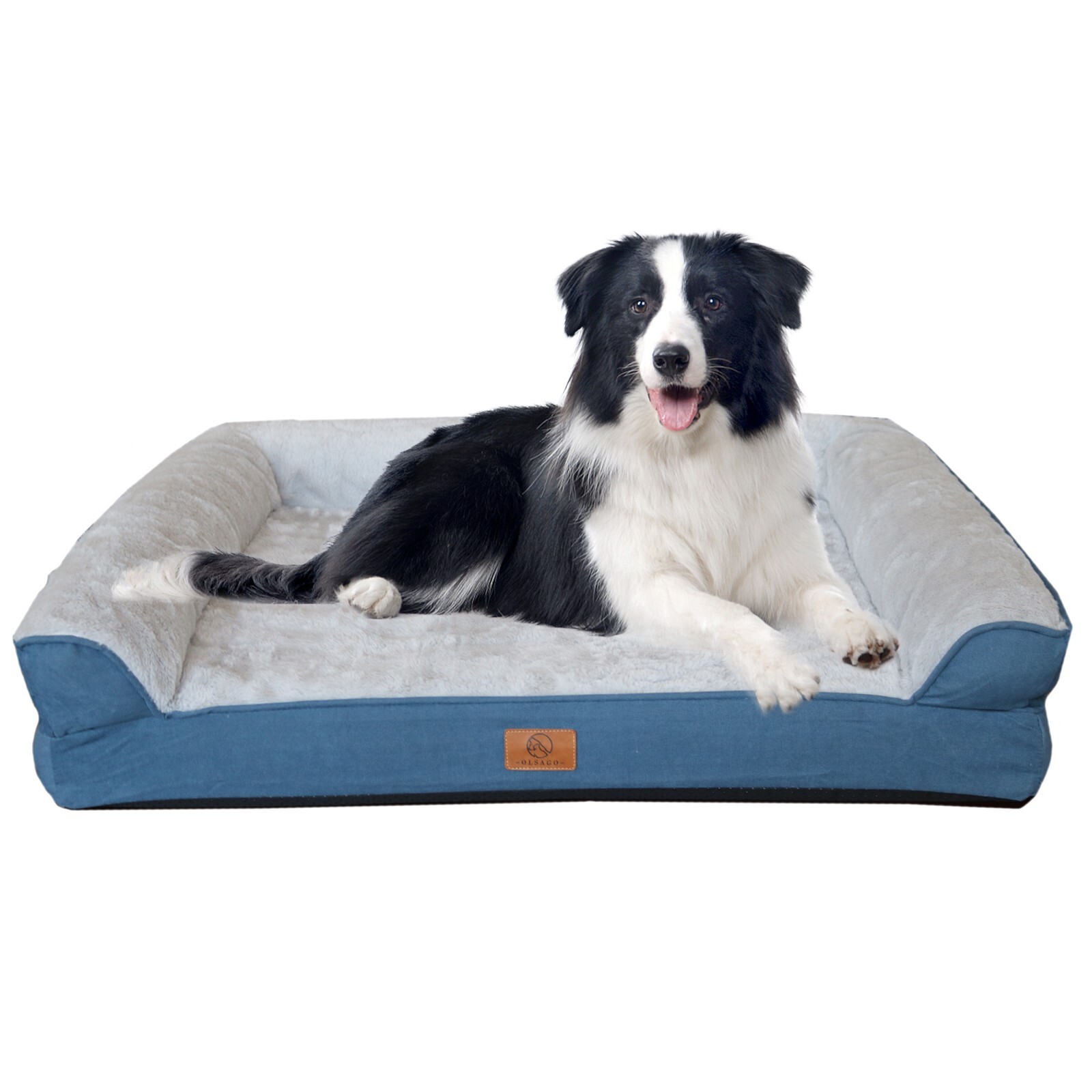 Medium Dog Bed 3 Side Bolster Pet Sofa Pet Dod Cushion 30x25 inch Soft Bed