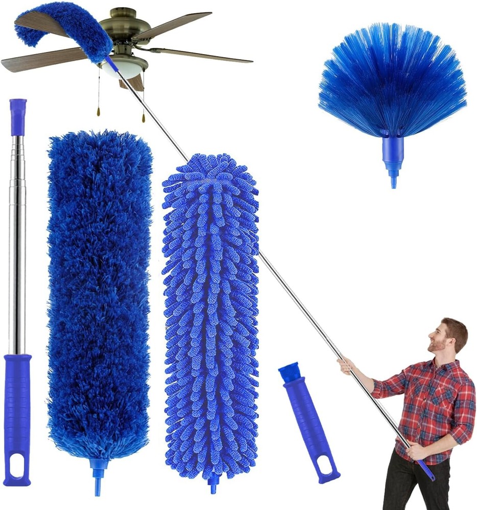 Complete Dusting Kit with Telescopic Pole - High Ceiling Cleaner and Accessories
