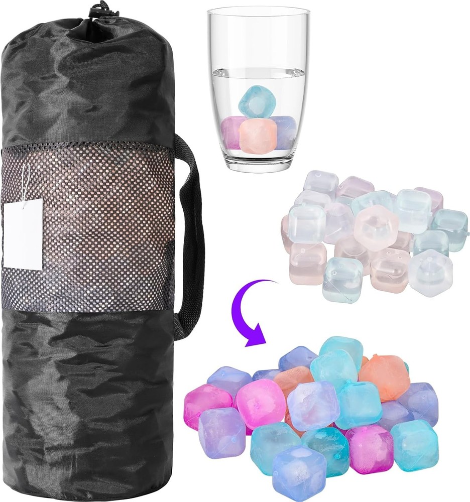 380 Pack Reusable Ice Cube Drinks Refreezable Plastic Ice Cubes Without Diluting