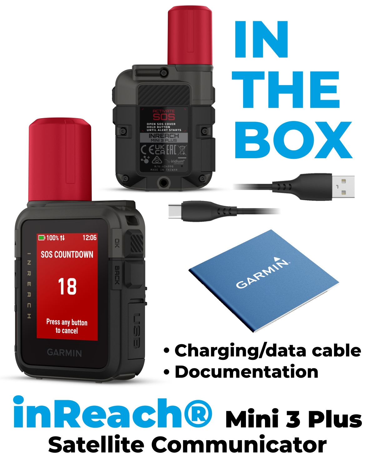 Garmin inReach Mini 3 Plus Compact SOS Satellite Communicator w/ Touchscreen