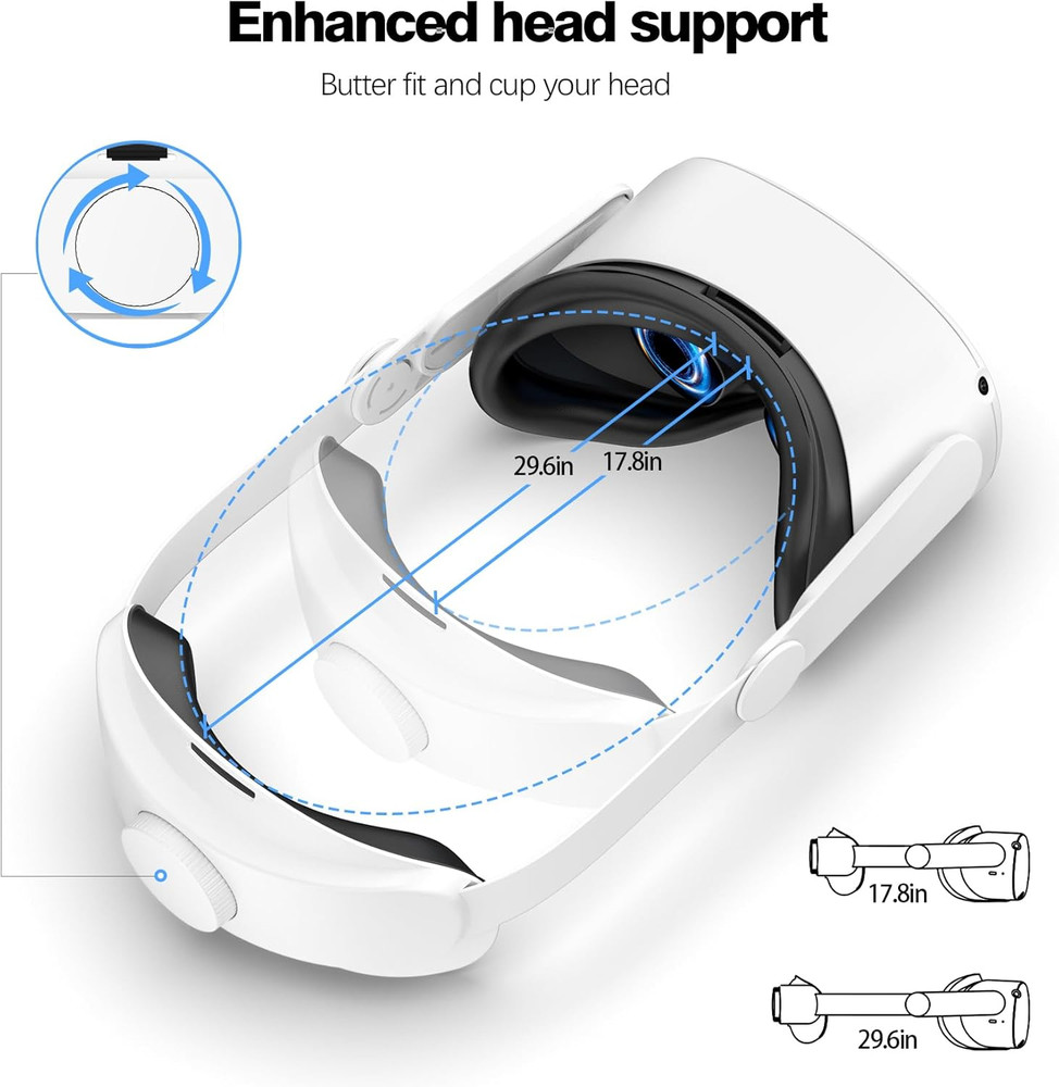 Head Strap Compatible with Oculus Quest 2,Meta Quest 2 Accessories Adjustable El