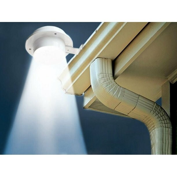 8 Pack Solar Powered LED Outdoor Gutter Lights with Brackets - Water Resistant