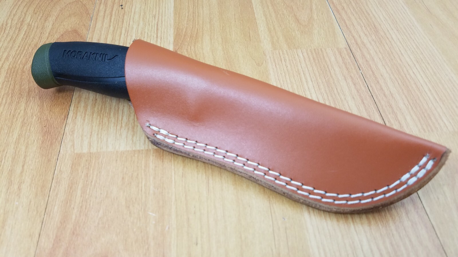 Genuine Brown Leather Belt Sheath For Mora Companion Fixed Blade Knife 1171