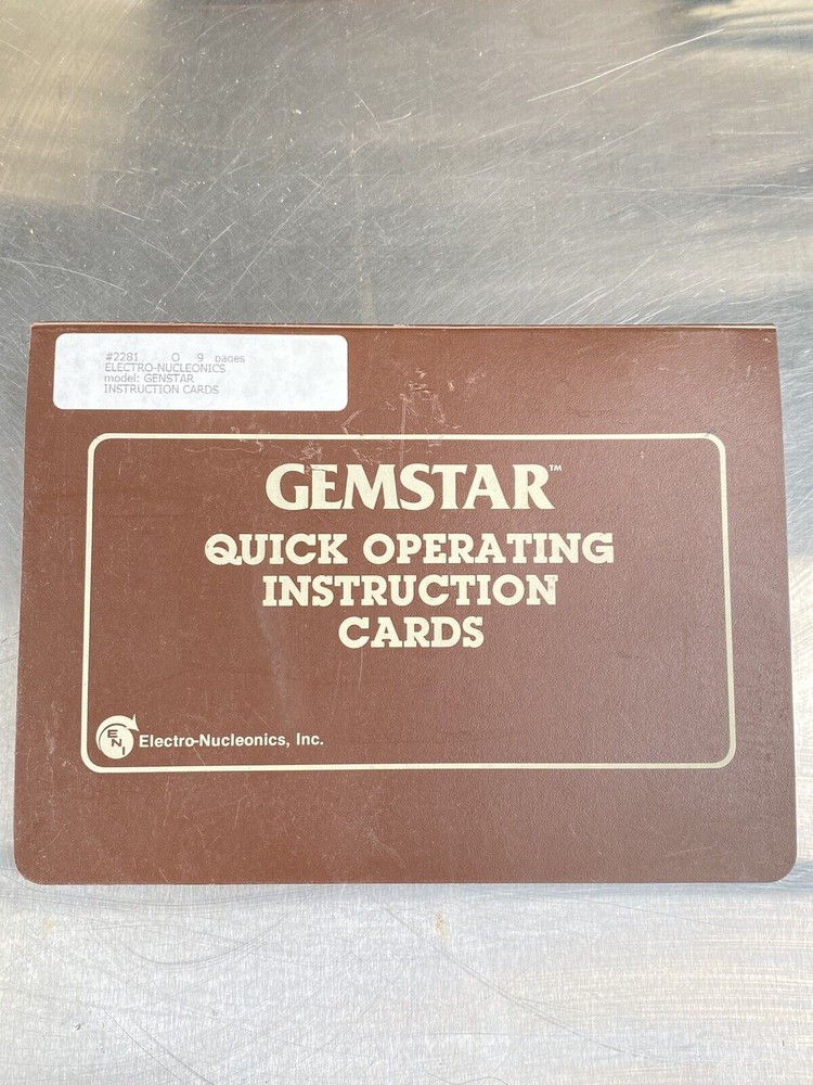 Lot 2 Gemstar Quick Operating Cards - Manual / Users Guide / Instructions Book