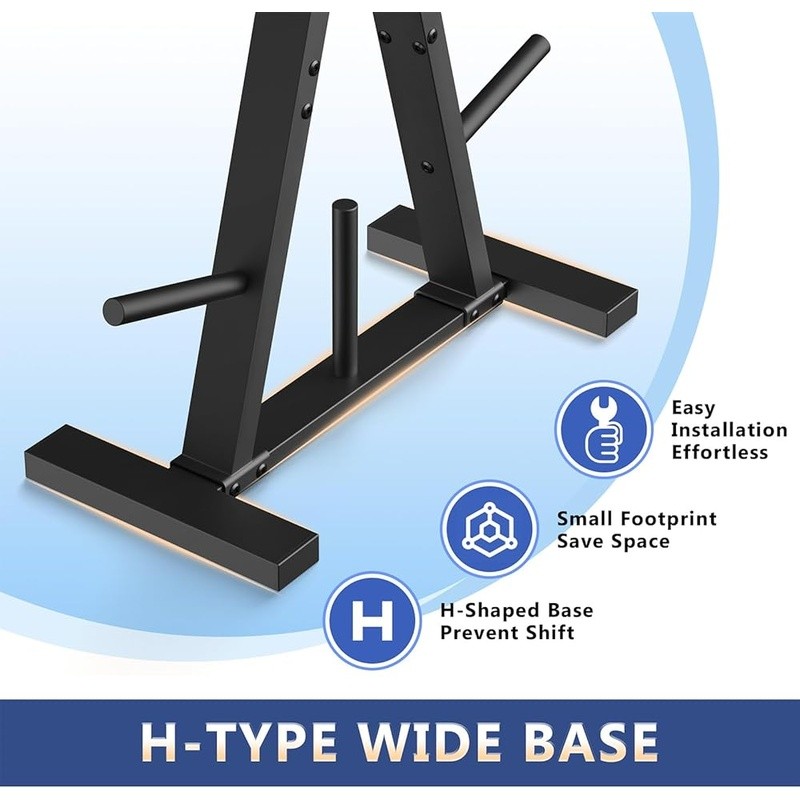 Durable Weight Tree Rack Olympic Plates Space-Saving Design 300lb Capacity New
