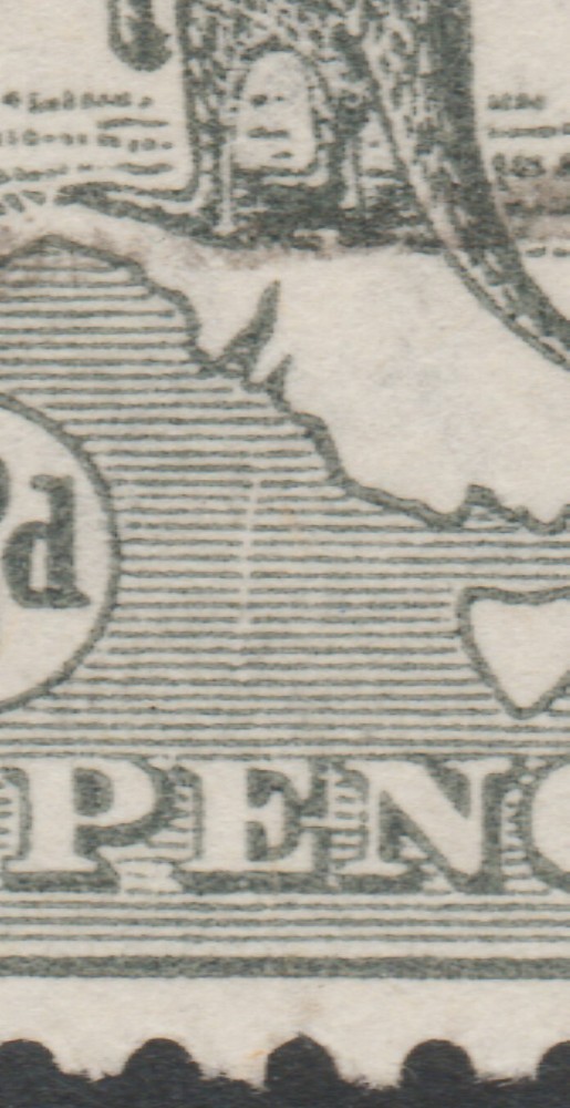 1915 THIRD WMK 2d GREY KANGAROO "SCRATCH FROM E TO THE MAP" BW 7 [2] E $60.00