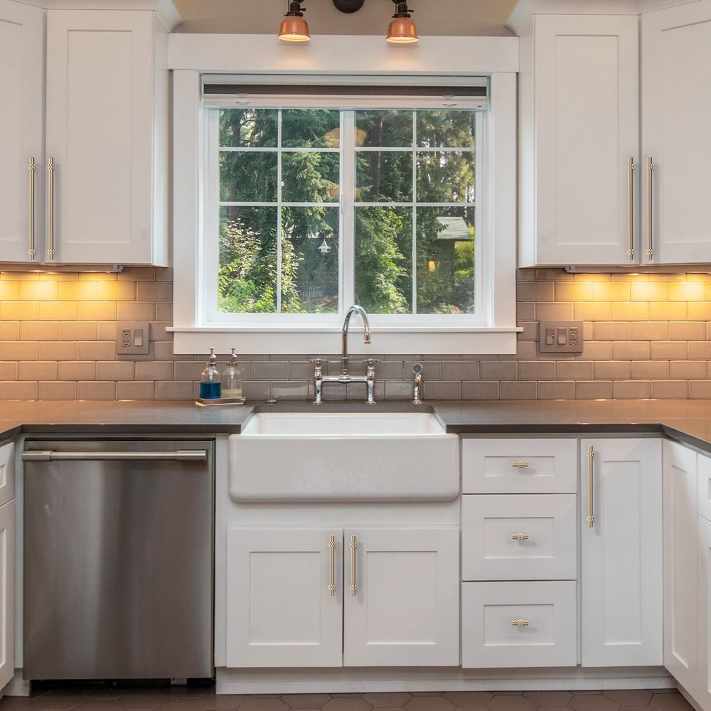 10 Pack 2 Inch Brushed Gold Cabinet Knobs Knurled Kitchen Cabinet Knobs Gold ...