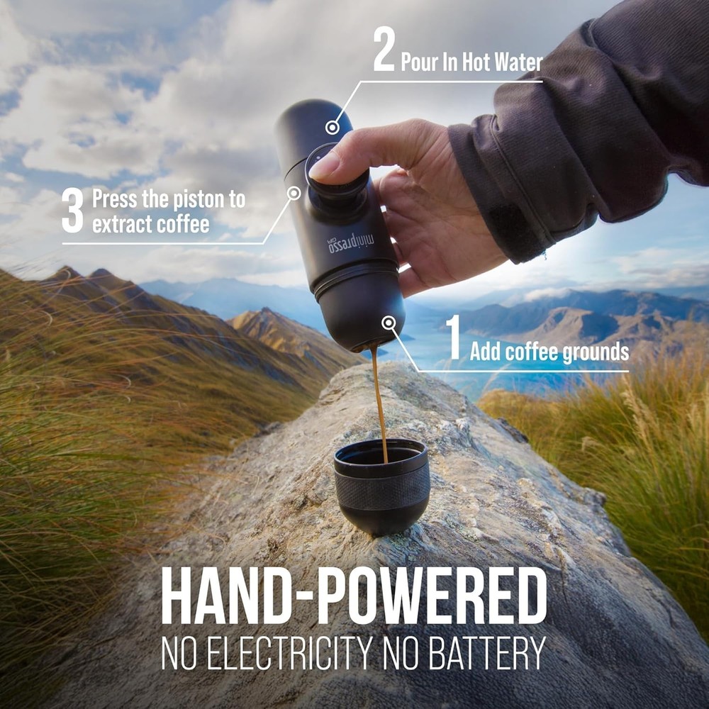 Versatile Minipresso GR Espresso Machine – Compatible with Ground Coffee