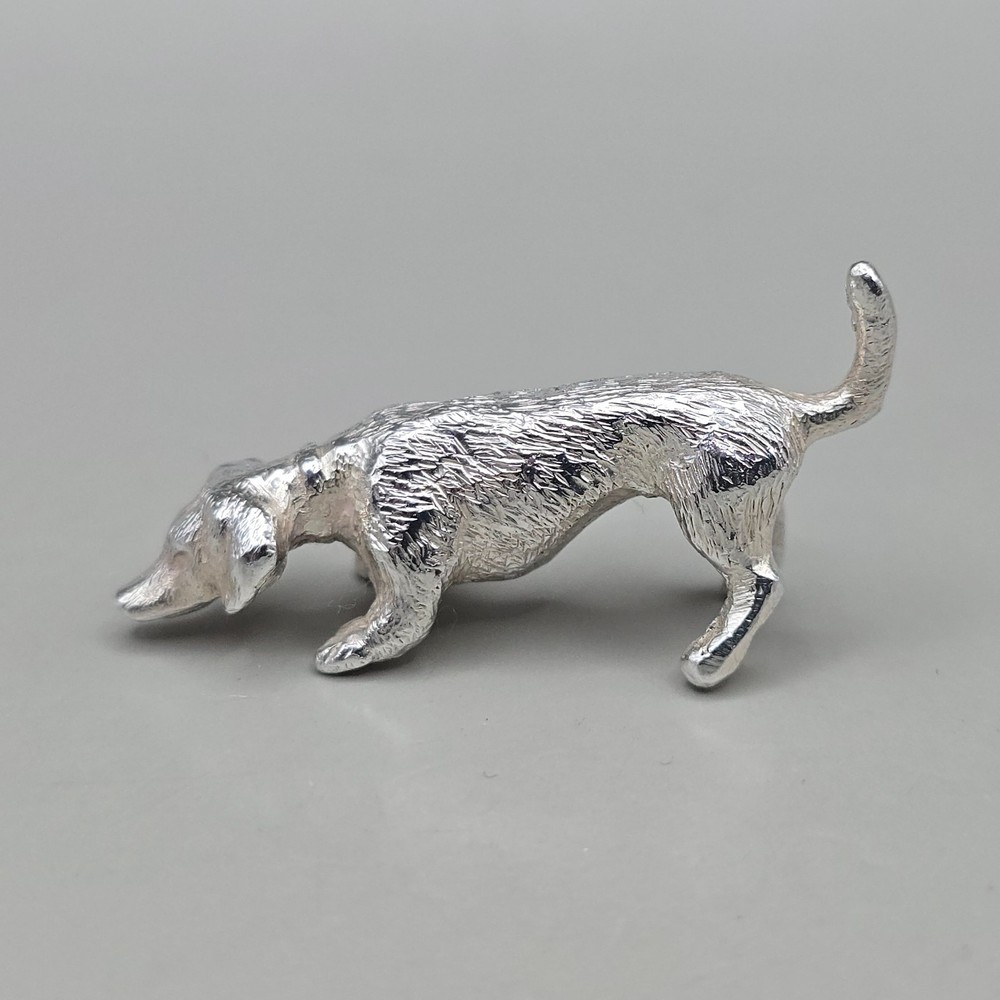 Collectible Solid Silver Dog Miniature Figurine