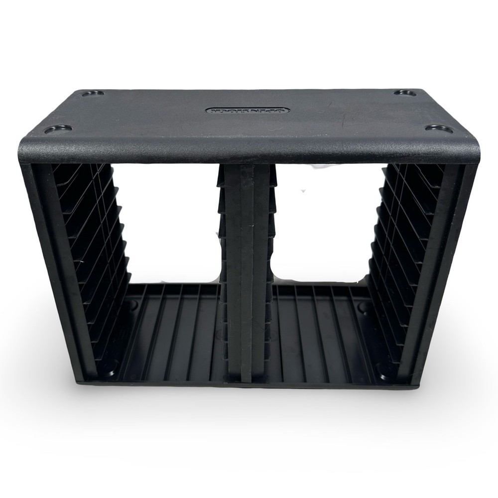 Openstock Black Plastic Double Column 40 Cassette Storage Rack Stackable Media