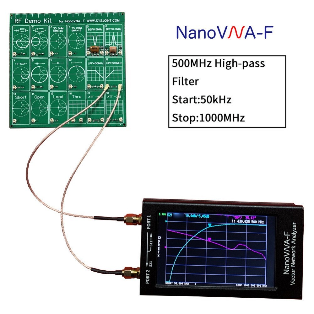 RF Test PCB Motherboard Filter Attenuator Anaylzer Tool With Adapter Cables