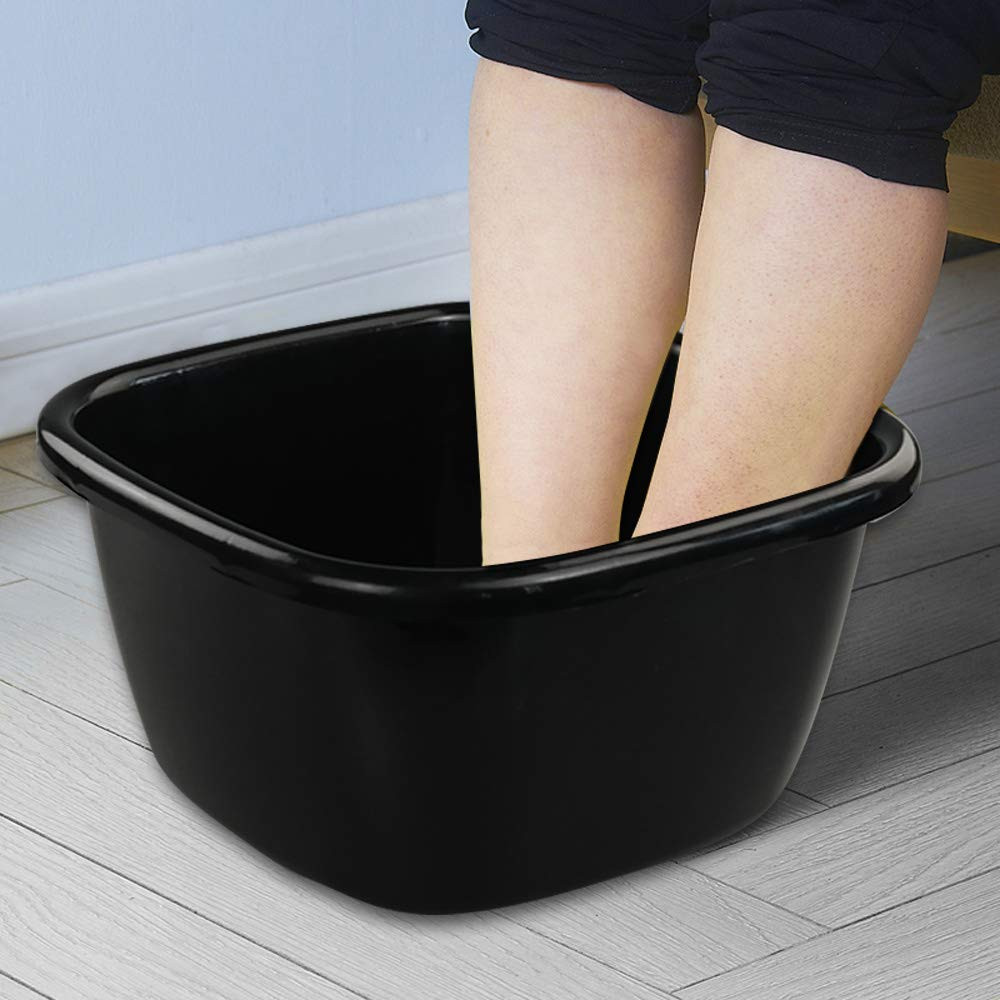 2-Pack Large Dish Pan, Dish Wash Basin, 18 Quart, Black