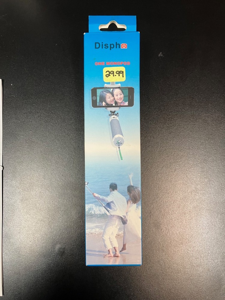 Dispho Monopod/Selfie Stick with Shutter Button -  Collapsible - Green