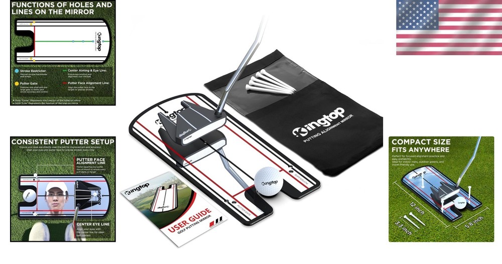 Lightweight Golf Putting Practice Mirror - Perfect for Consistency & Confidence