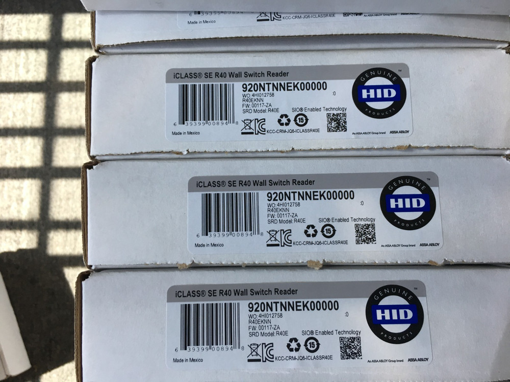 920NTNNEK00000 HID multiCLASS Reader  R40E Wall Switch Mount New Assa Abloy