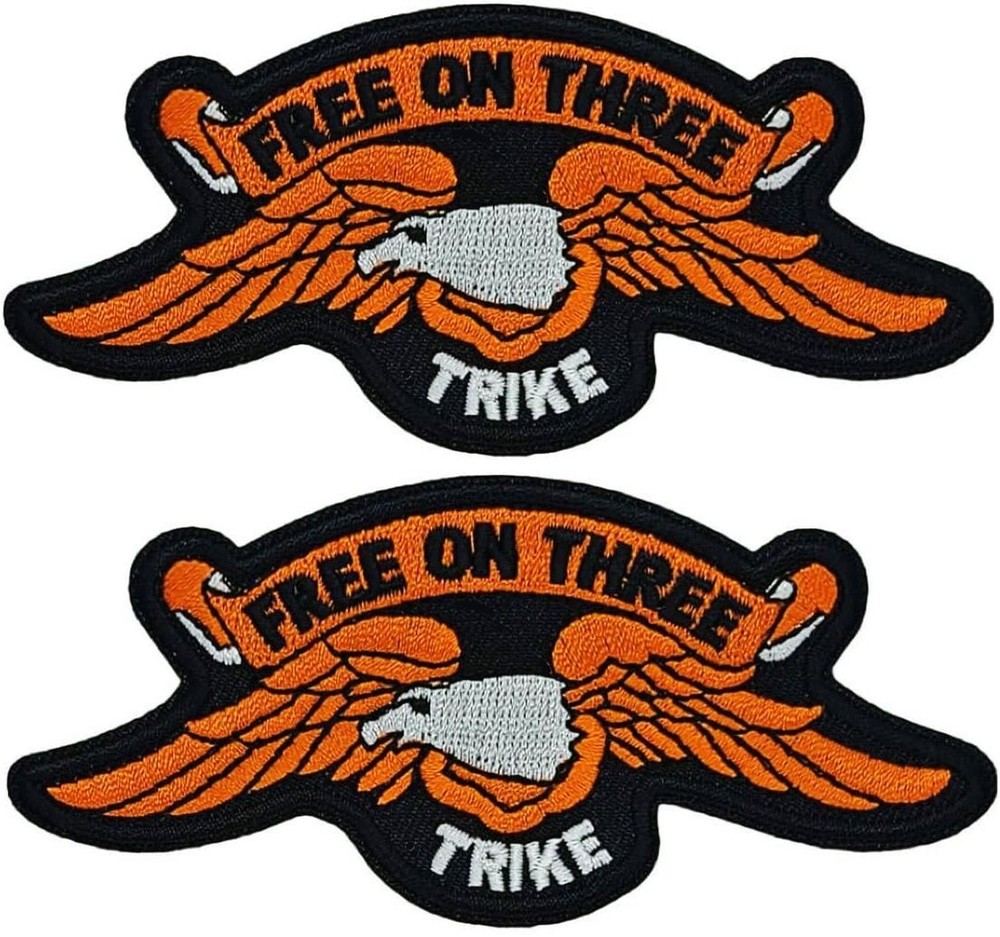 Trike Free on The Three Triker Eagle Patch || 2PC iron On Sew  4"X2"