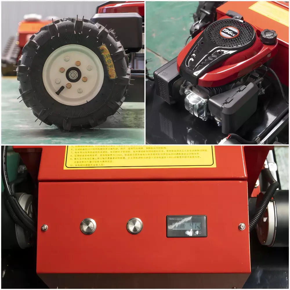 Remote control lawn mower with adjustable mowing height Limited time offer