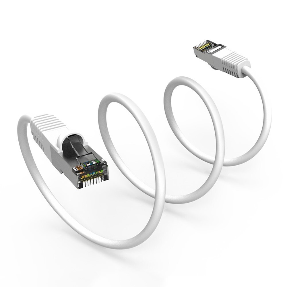 7FT Cat5E RJ45 Ethernet LAN Network FTP Shielded Patch Cable Pure Copper White