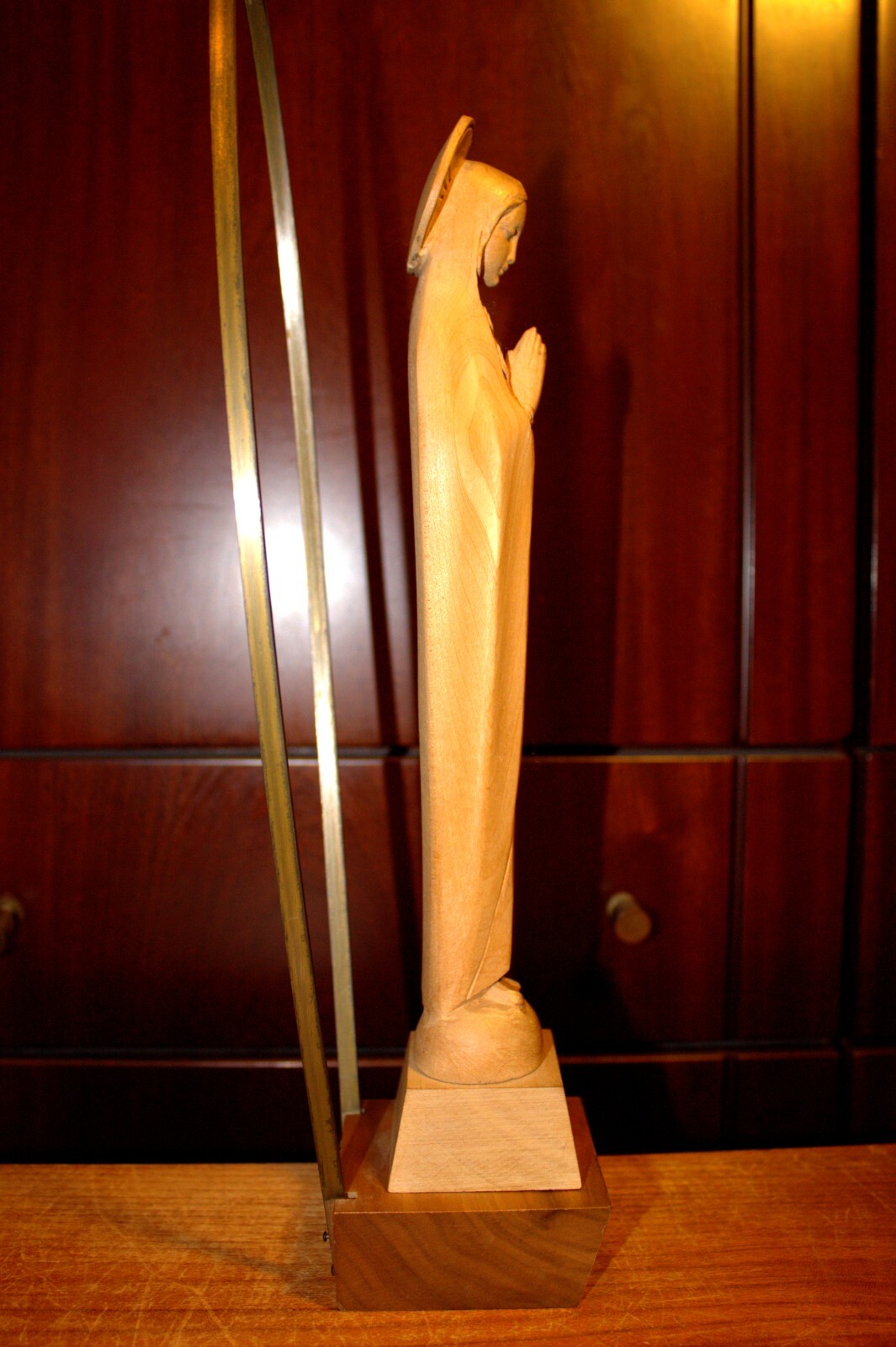 ANTIQUE 12/15" HAND CARVED WOOD CATHOLIC VIRGIN MARY OUR LADY STATUE FIGURE GIFT