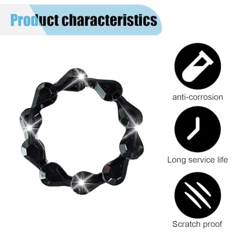Bling Car Engine Start Stop Button Decoration Ring, Crystal Push to Start Black