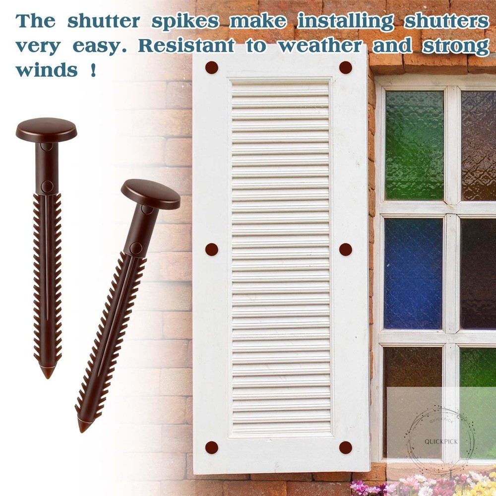 60Pcs 3 Inch Vinyl Shutter Fasteners, Window Shutter Panel Pegs Shutter Screws