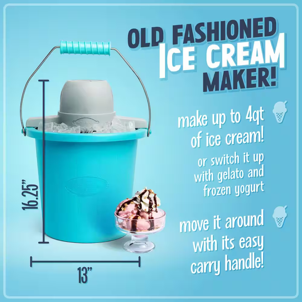 4 Qt. Electric Ice Cream Maker with Easy-Carry Handle