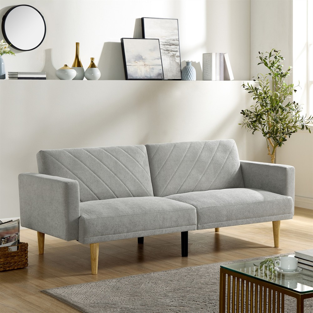Multi-Functional Futon Sofa Single Bed Sleeper Convertible Couch Foldable Modern