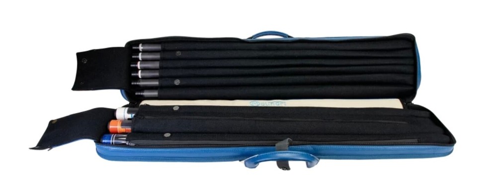 MOLINARI CUE CASE 3x6 SOFT * BLUE / BEIGE