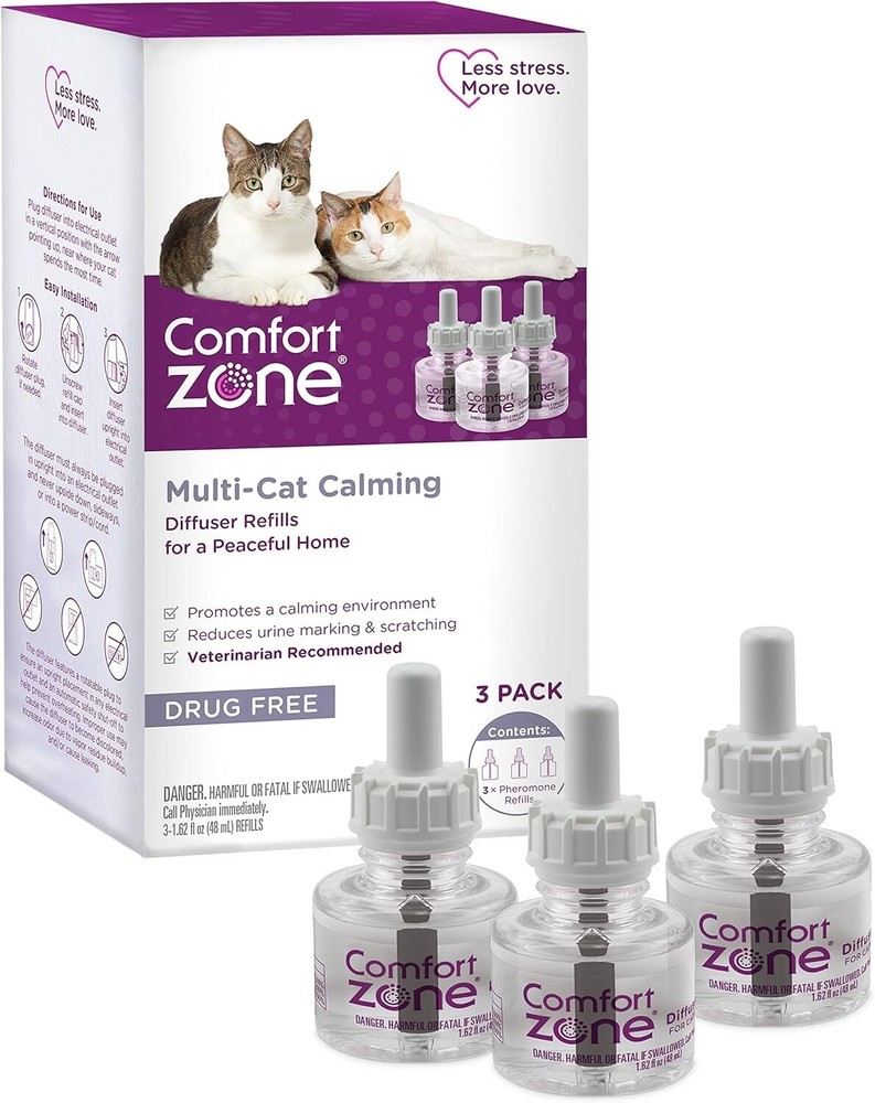 Comfort Zone Calming Diffuser Refills, single & Multi-Cat Soothing x 2-Pack