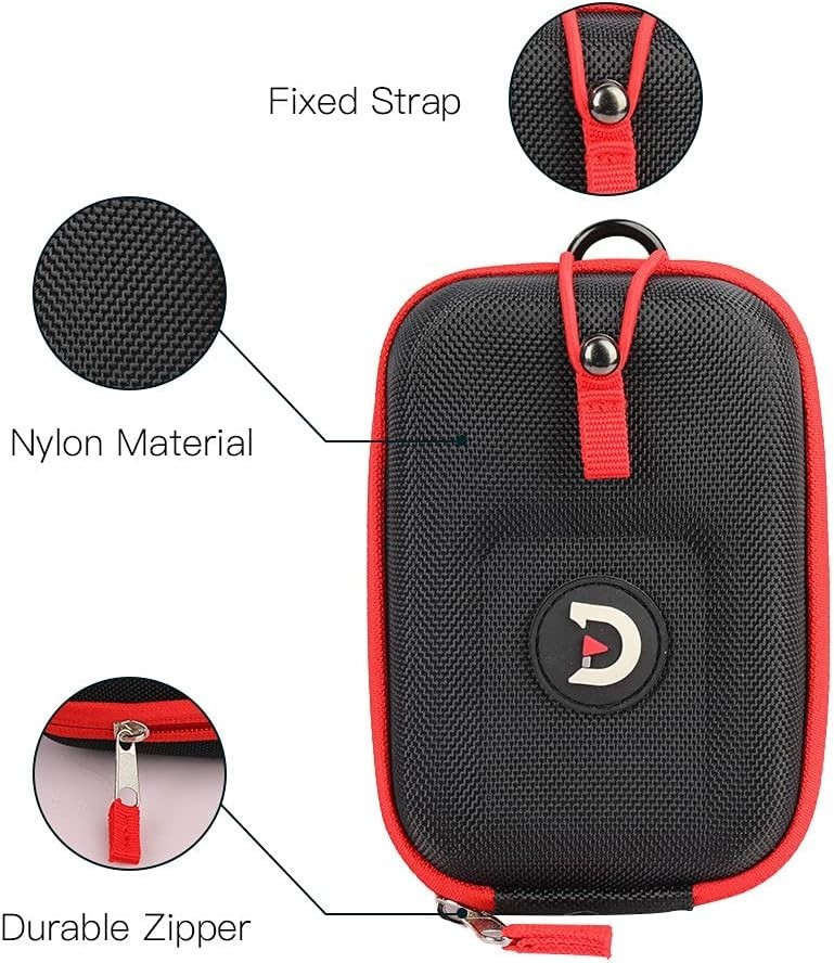 Stylish Black Rangefinder Case with Two Compartments for Organized Golfing