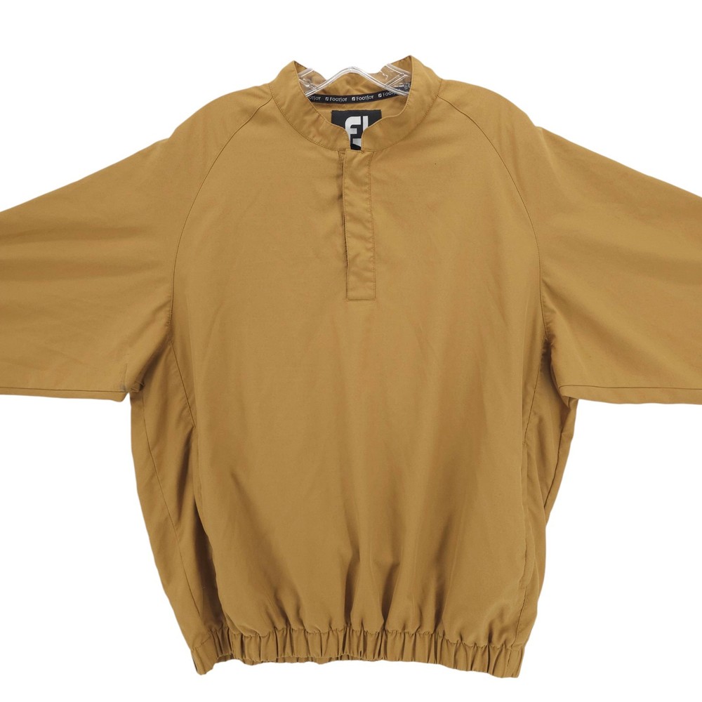 FOOTJOY Golf Windbreaker Pullover Jacket 1/4 Snap Gold Brown MEDIUM - READ!!