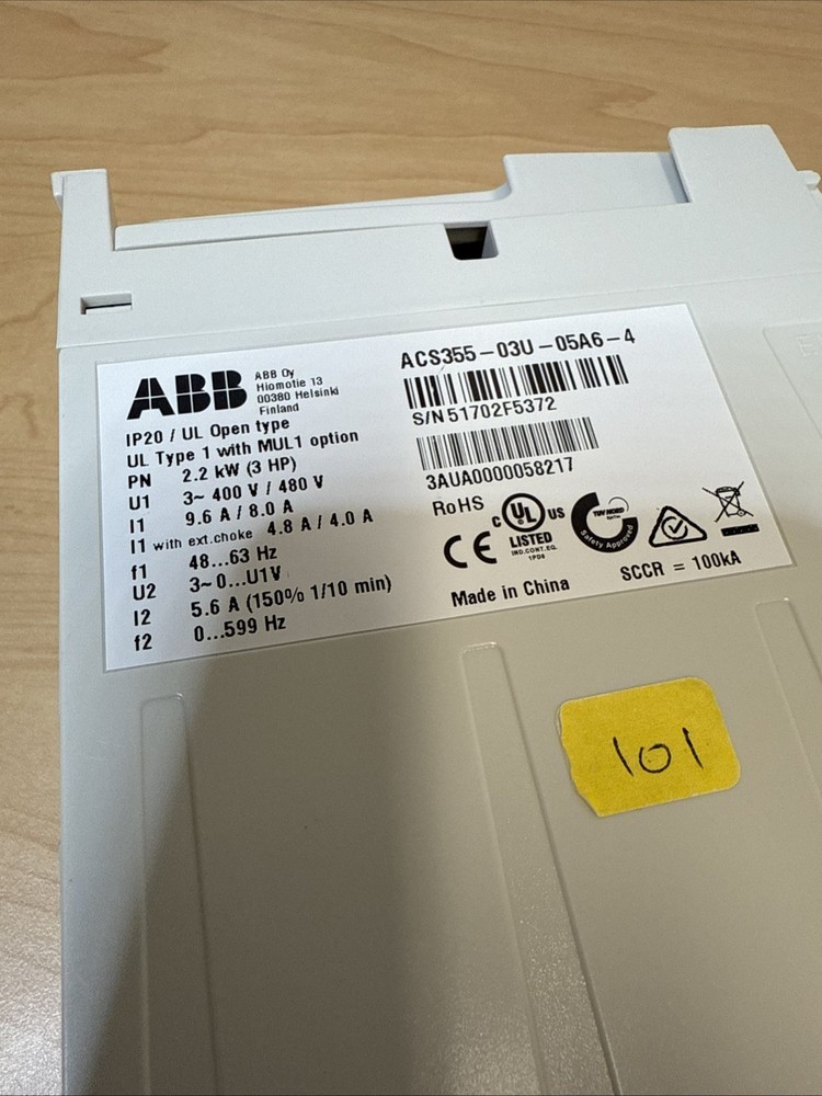 ABB ACS355-03U-05A6-4 VFD Variable Frequency AC Drive 2.2kW 3HP