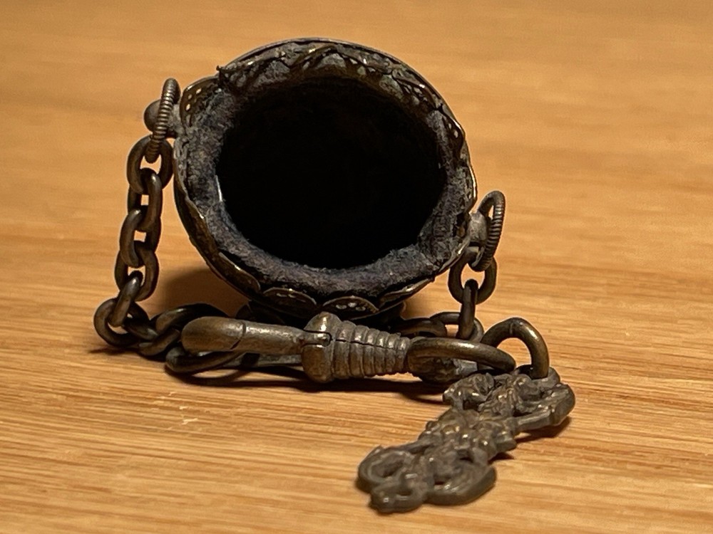 Antique Victorian Chatelaine Thimble Holder Very Ornate