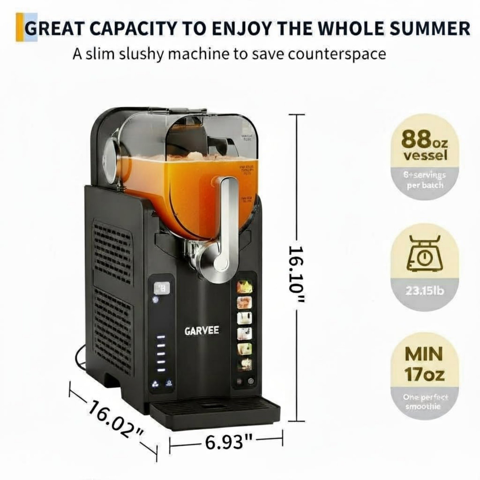 Slushie Machine for Home No Ice Needed 88 oz Large Capacity for Frozen Margarita