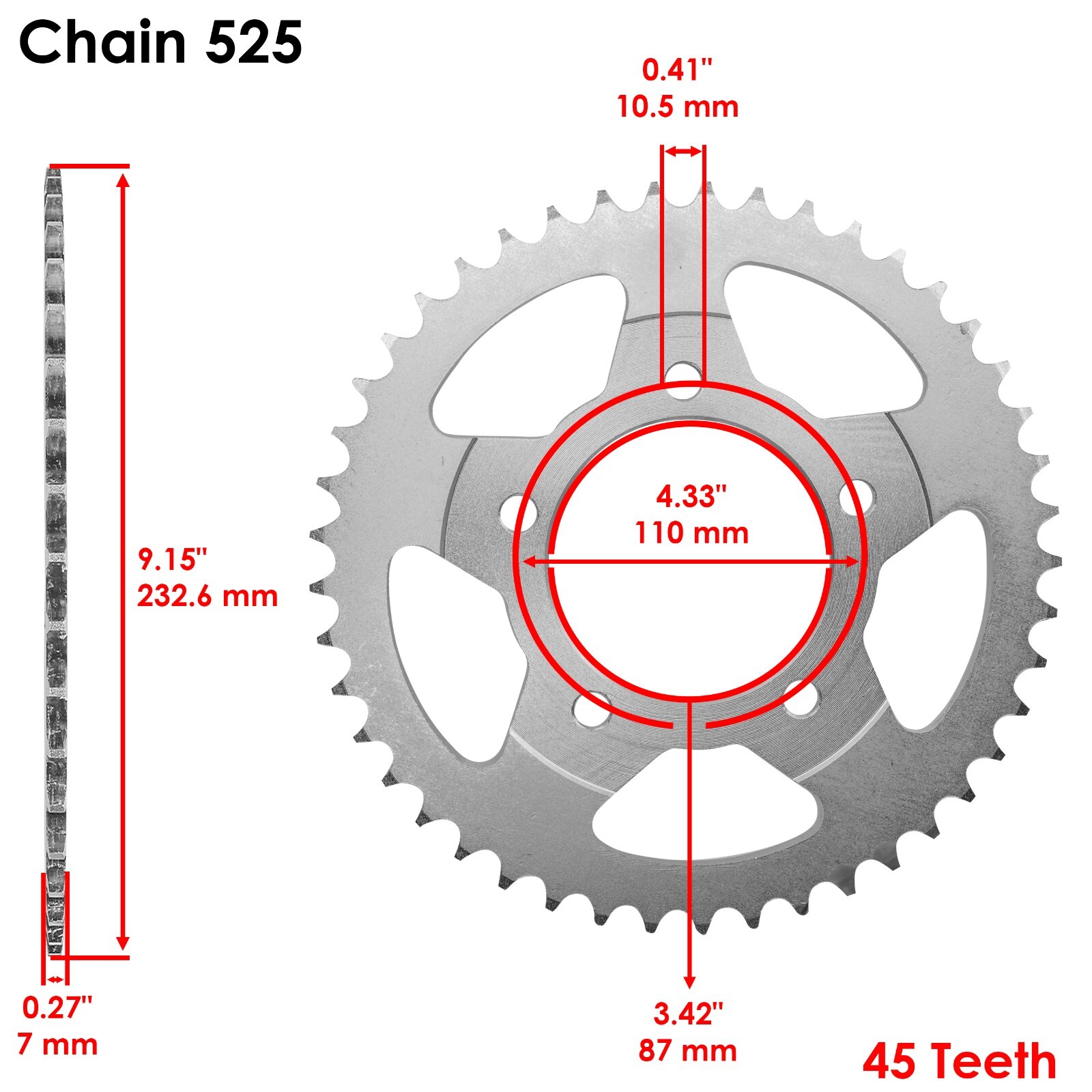 Drive Chain & Sprockets Kit for Suzuki SV650 SV650A SV650S 1999 2000 2001-2012