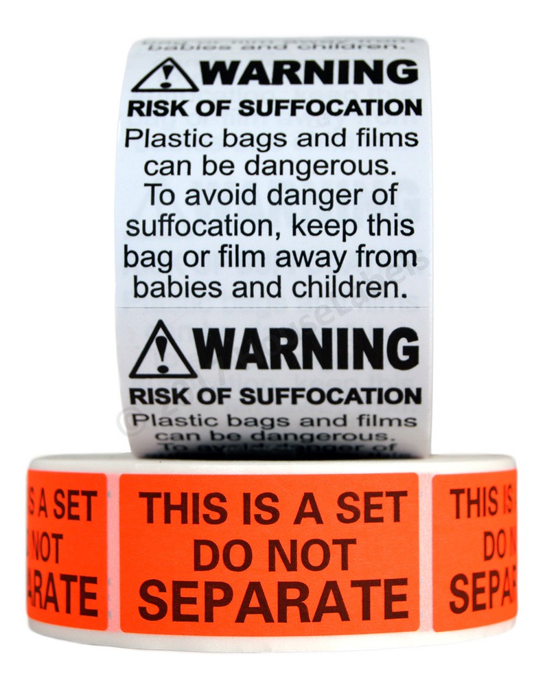 FBA Combo Pack (1x Suffocation Warning Labels And 1x Do Not Separate Labels)