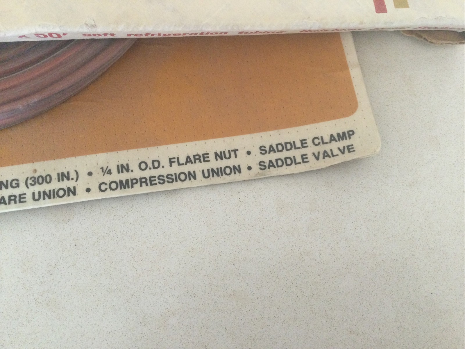 Copper Tubing 1/4”X 50’. Refrigeration