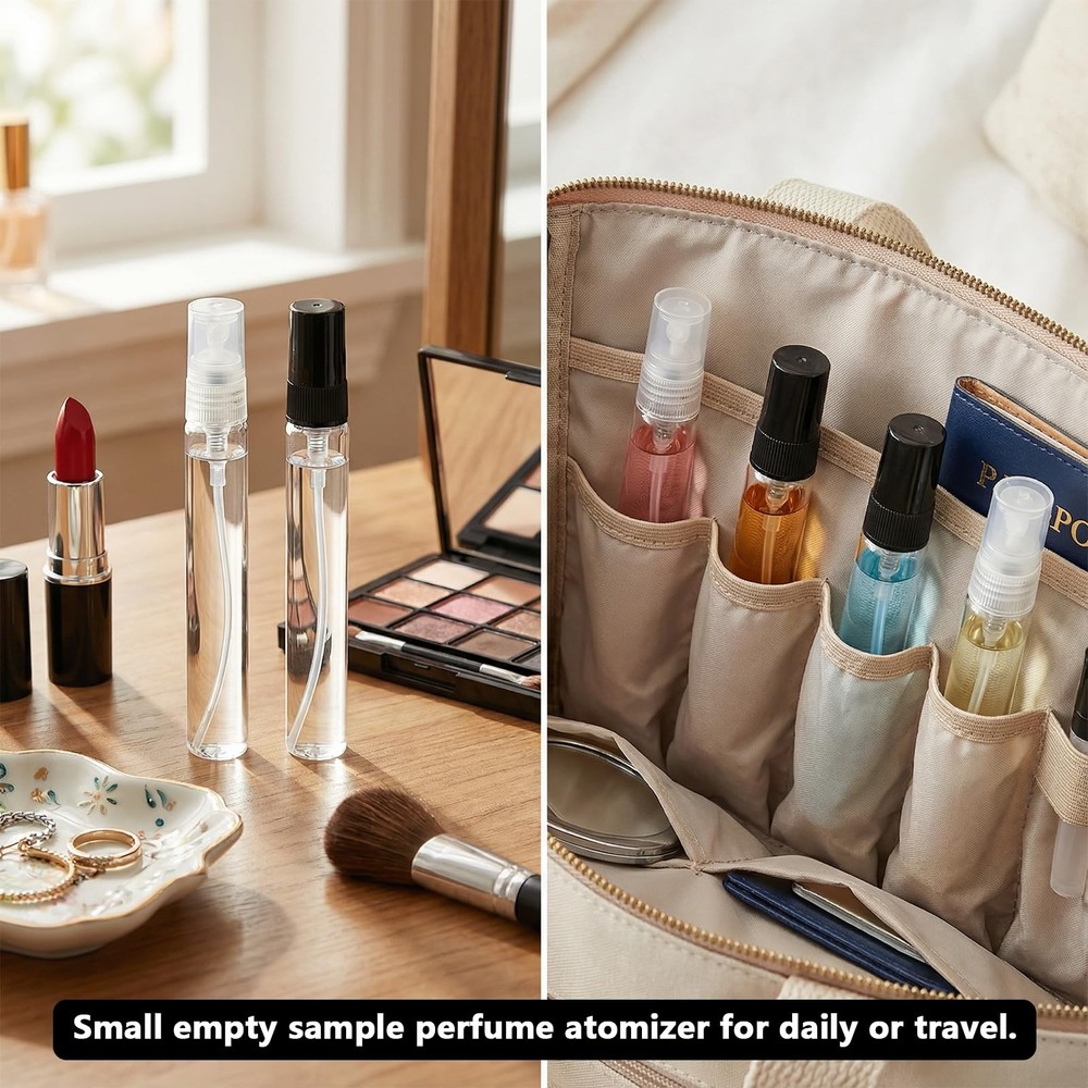 8 Pcs Mini Perfume Travel Bottle, 10ml Refillable Glass Atomizer,...