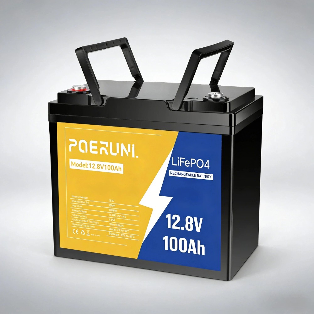 12V 100Ah LiFePO4 Lithium Battery Built-in BMS Cycle Deep for Solar RV Off-grid