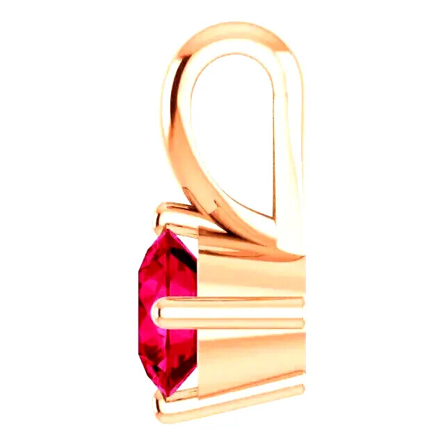 14K Solid Rose Gold Pendant Setting Round Solid Base Solitaire Mount 3mm-8mm