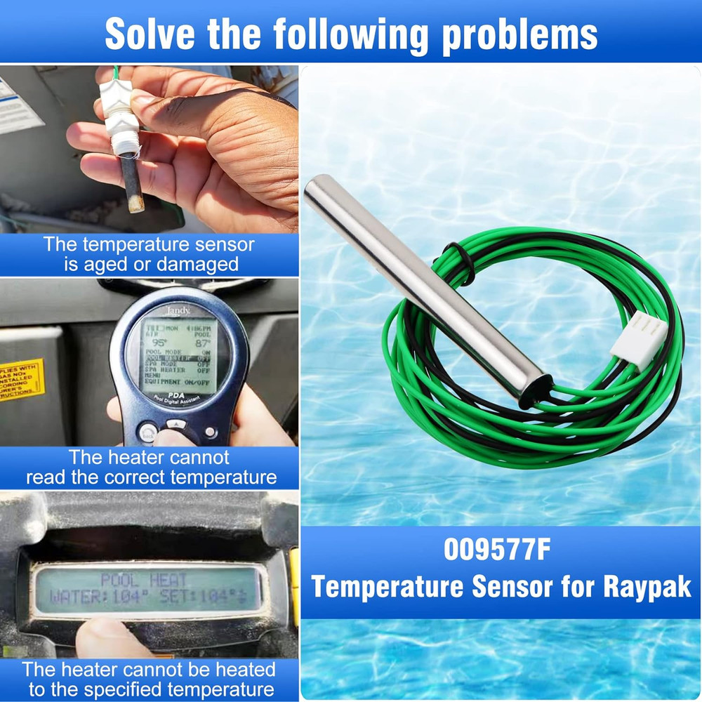 009577F Pool Temperature Sensor Lid Units Replacement for Raypak Heater Spa...