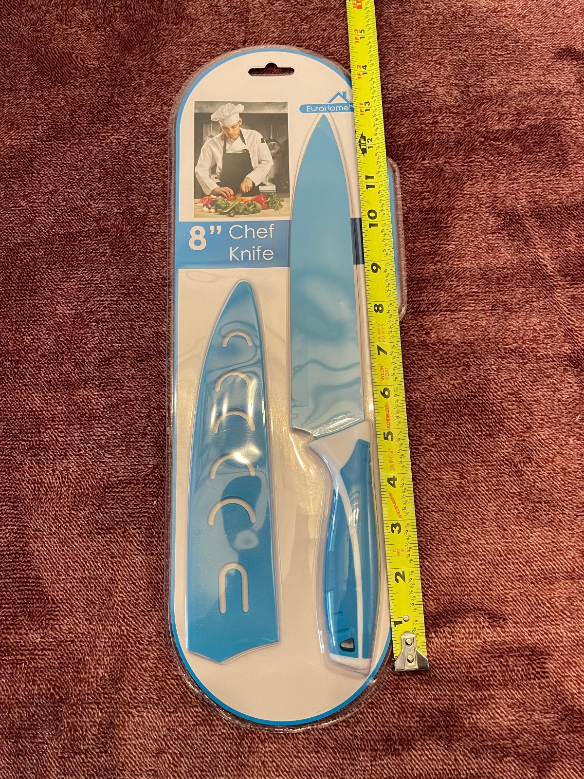 8 inch Non-stick Stainless Steel Chef Knife with Blade Cover by EuroHome