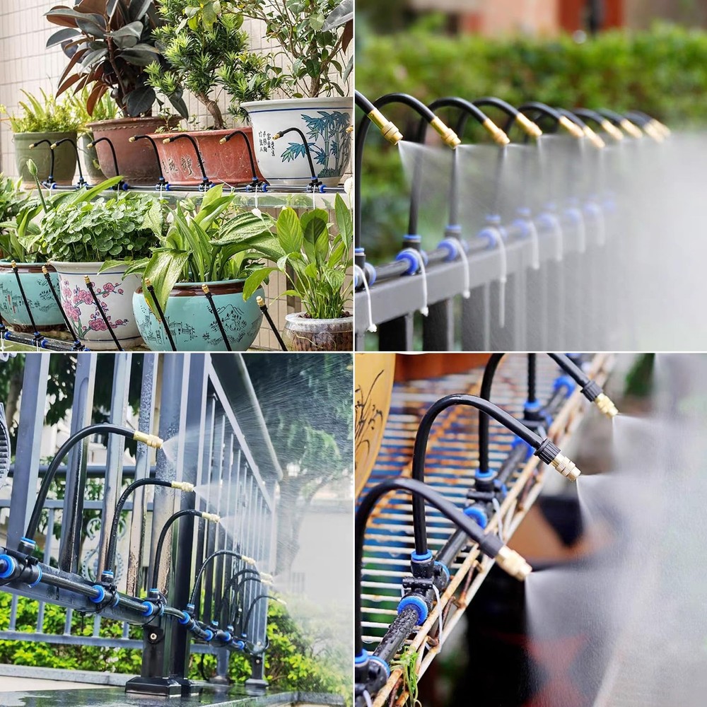 49.21Ft Drip Irrigation Kit Automatic Drip Irrigation System, 360° Bendable G...