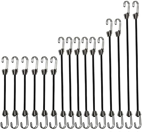 Mini bungee cords set 16 pack assorted sizes for outdoor use
