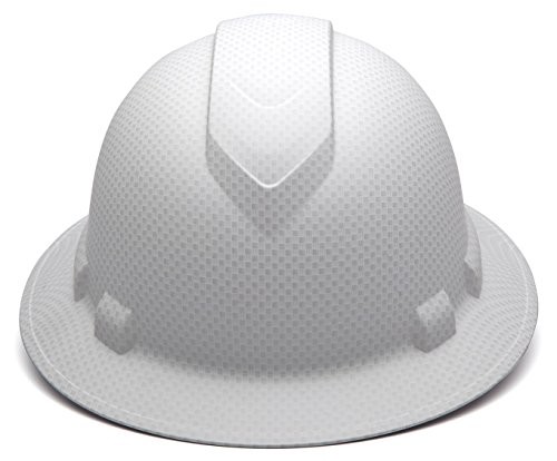 Pyramex HP54116 Ridgeline Full Brim Hard Hat 4 Pt Ratchet Matte White Pattern