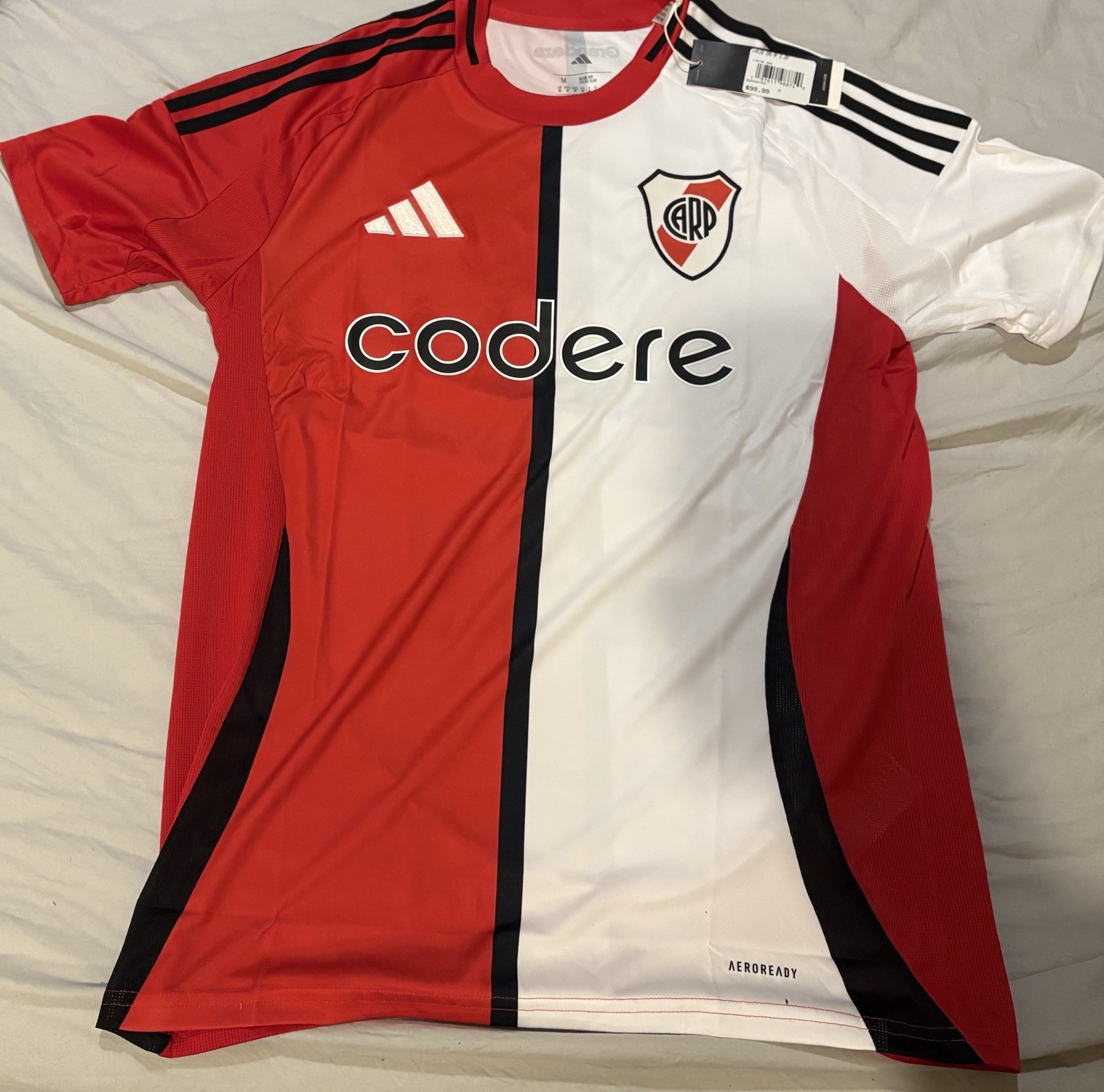 2024/25 Men’s Medium River Plate Third Kit Jersey Red/White Brand New with Tags