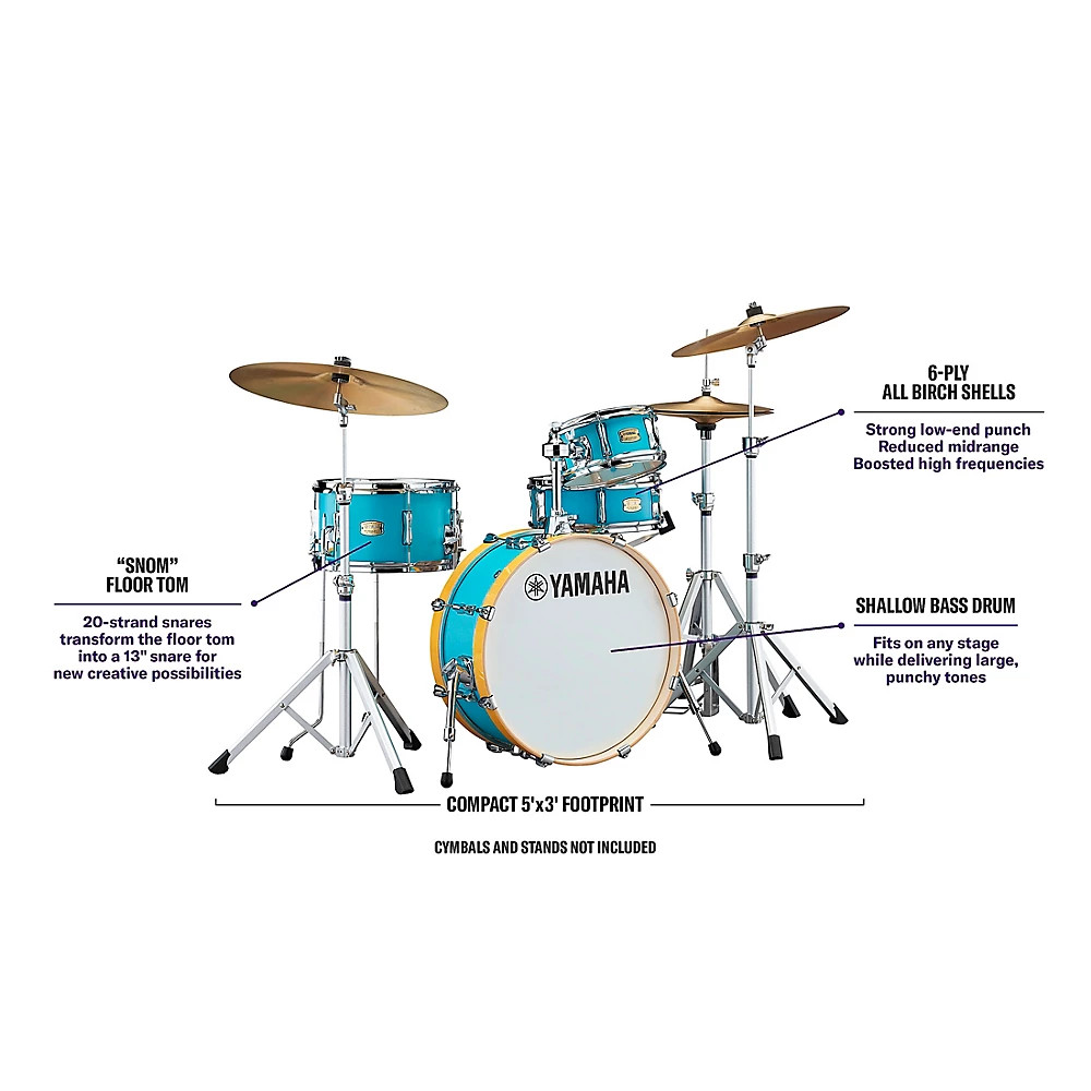 Yamaha Stage Custom Hip 4-Piece Shell Pack Matte Surf Green