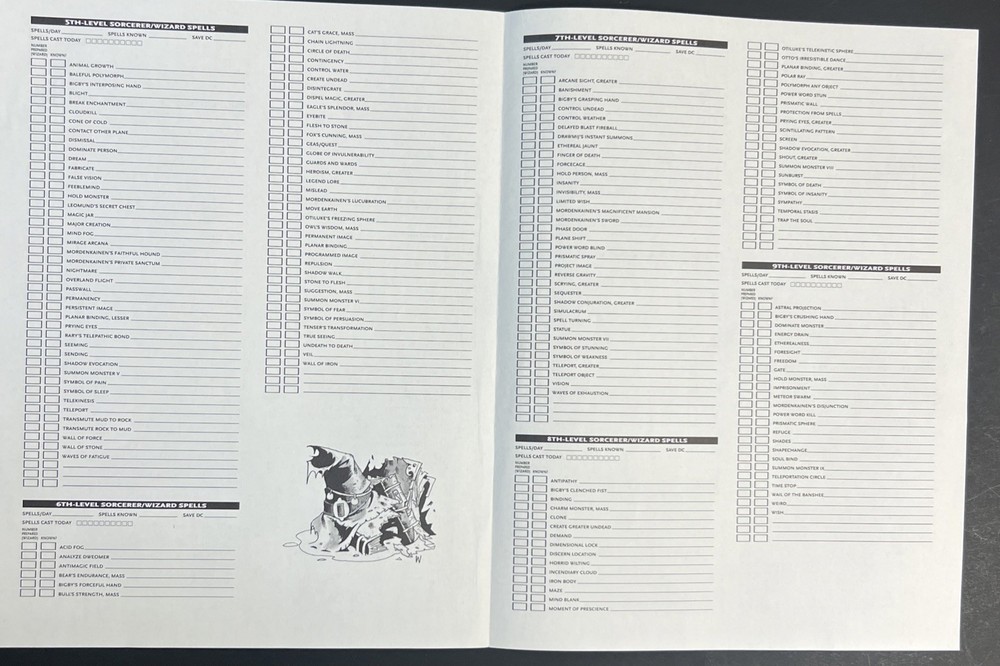 2004 Dungeons And Dragons Folder And Character Sheets. Folder Has Some Flaws