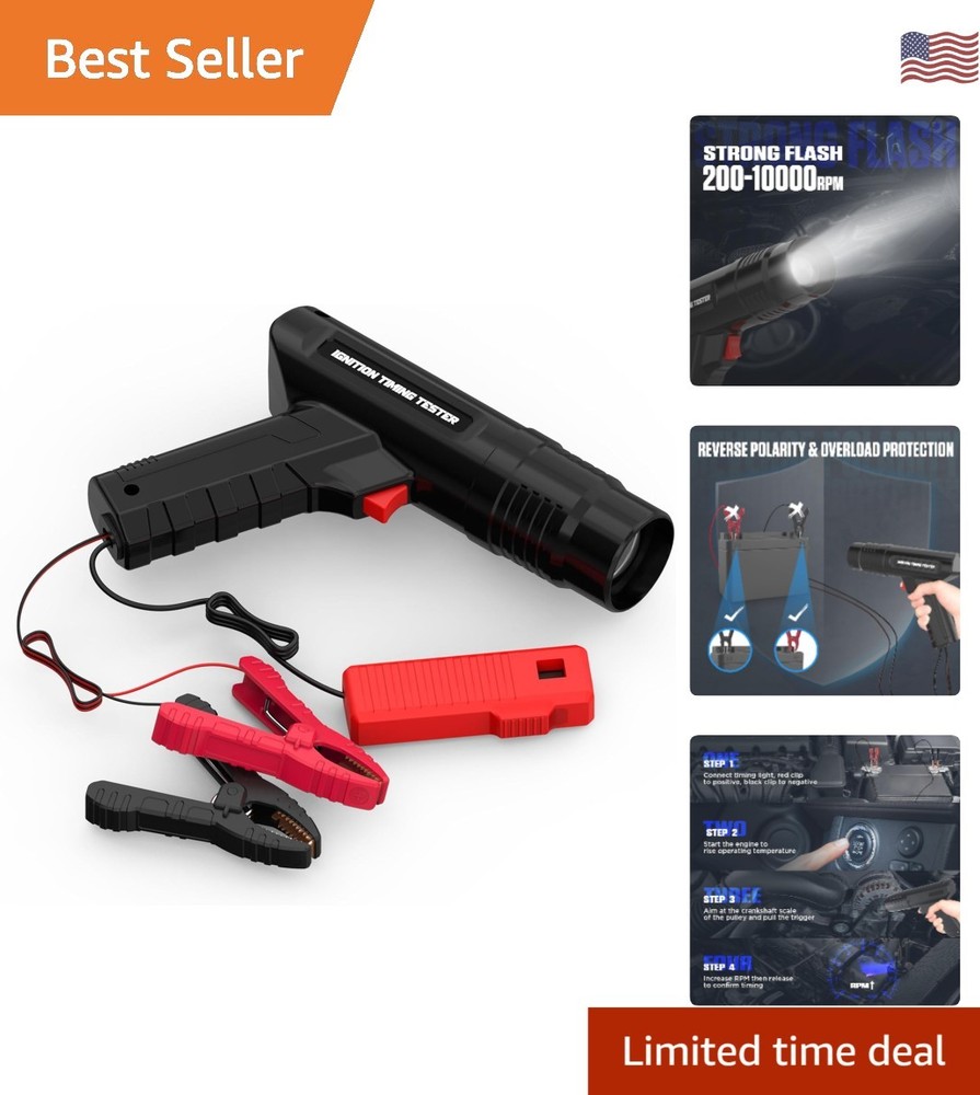 Timing Light 12V, Engine Timing Gun Strong Flash Lights with Sliding Sensor C...