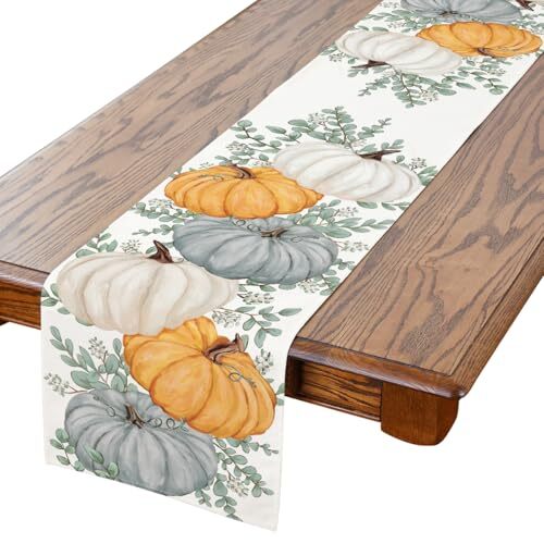 Fall Table Runner, Fall Decorations for Home Pumpkin Fall Runner 13'' x 72''